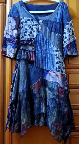 Patchwork Vestido Tejano