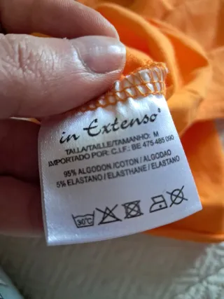 Camiseta naranja bordada talla M