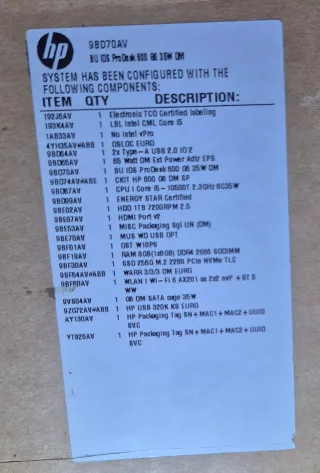 HP ProDesk 600 G6 Desktop Mini PC