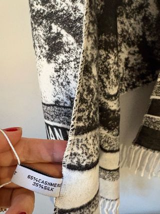 Bufanda Christian Dior Blanco y Negro