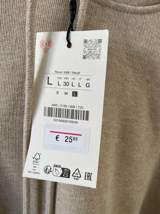 Sudadera Zara Talla L Beige
