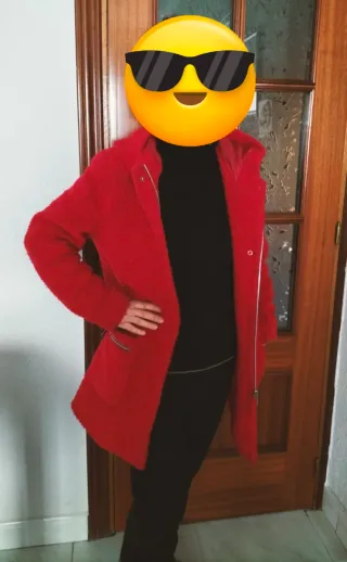 Abrigo embarazo rojo mujer