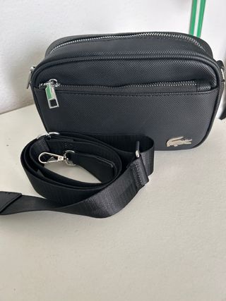 Bolsito Lacoste Negro Hombre