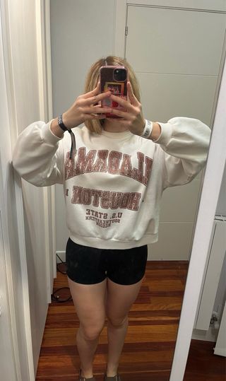 Sudadera Alabama marrón Bershka