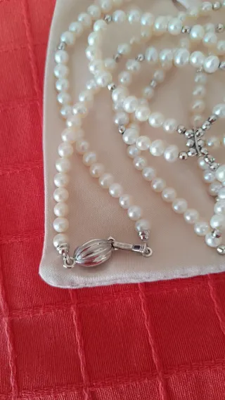 Collar perlas y oro 18 kl