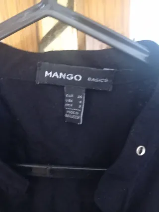 Camisa negra mujer mango basic
