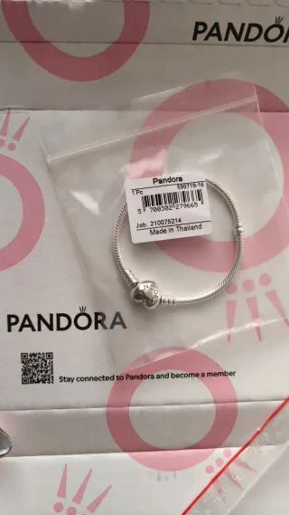 Pulsera Pandora Corazón Plata 16cm Nueva