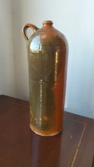 Botella cerámica antigua esmaltada