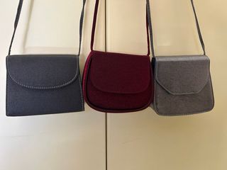 3 Borsette cerimonia grigio e bordeaux