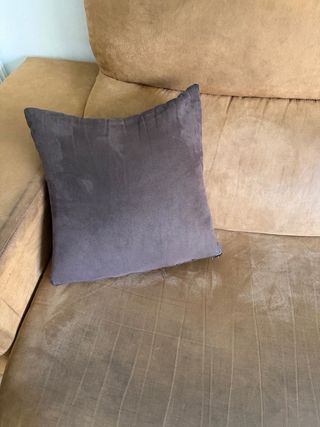 Sofá-cama ante marrón 6 plazas con almacenamiento