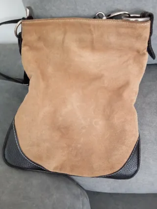 Bolso Prada Cuero y Ante Marrón/Negro