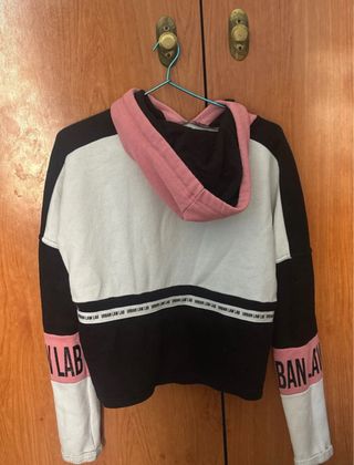 Sudadera con capucha bicolor