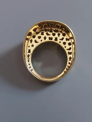 Anillo dorado ancho de Tous