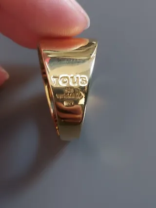 Anillo dorado ancho de Tous