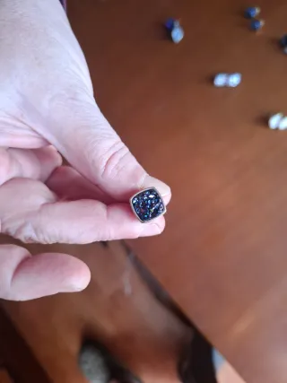 Pendientes de fiesta azules y plateados Lote de 10