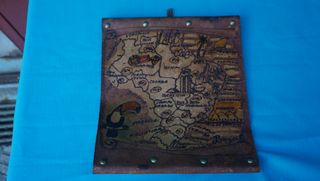 Bota de vino y mapa decorativo ver medidas y leer