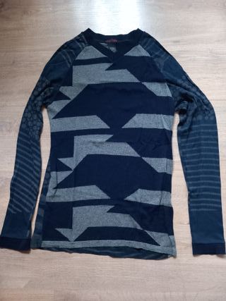 Jersey largo Custo Barcelona mujer azul y gris