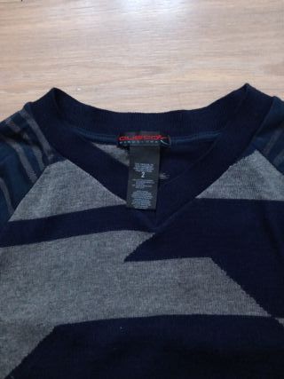 Jersey largo Custo Barcelona mujer azul y gris