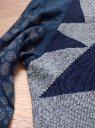 Jersey largo Custo Barcelona mujer azul y gris