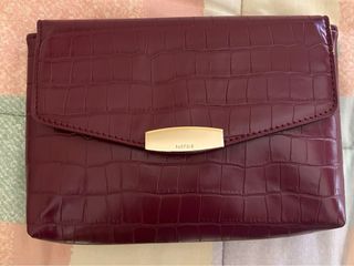 Borsa Parfois effetto coccodrillo bordeaux