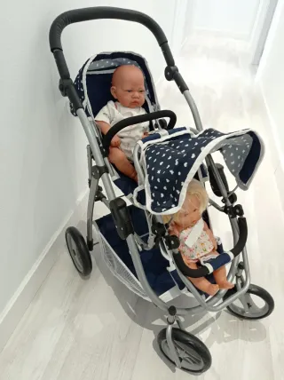 Carrito de muñecas para gemelos