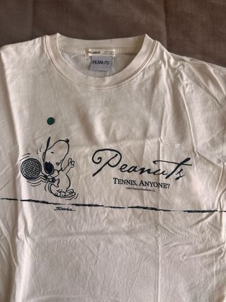 Camiseta Peanuts Snoopy Tenis Blanca
