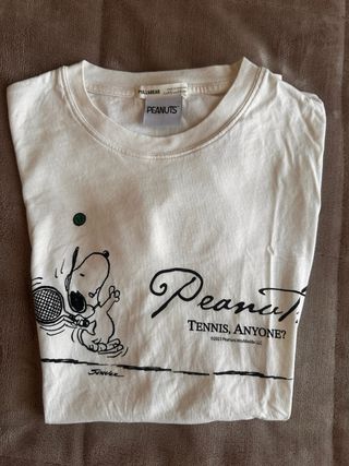 Camiseta Peanuts Snoopy Tenis Blanca