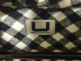 Camisa Adolfo Domínguez XL Cuadros Blanco y Negro