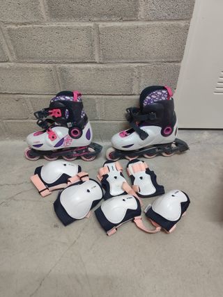 Patines Oxelo niña Talla 32-37 + Protecciones