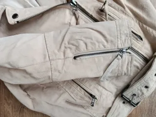 Cazadora Biker Mujer Beige Talla L