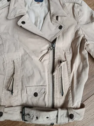 Cazadora Biker Mujer Beige Talla L