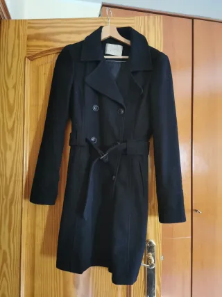 Abrigo de lana Only negro mujer