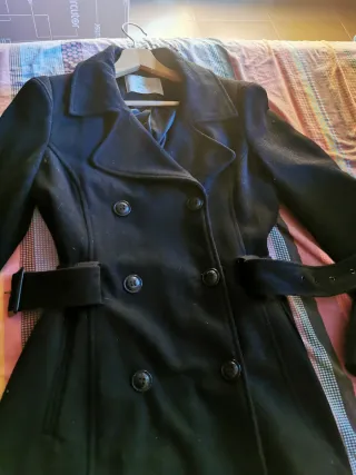 Abrigo de lana Only negro mujer