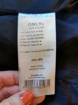 Abrigo de lana Only negro mujer