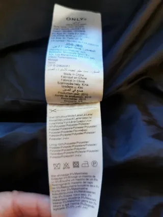 Abrigo de lana Only negro mujer