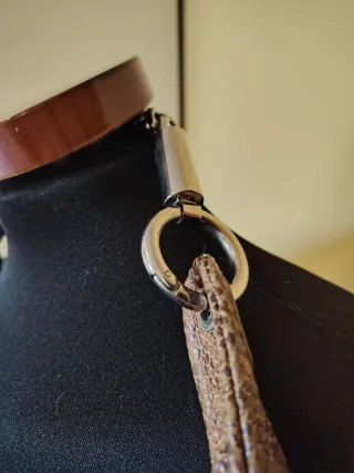 Bolso Piel Furla Serpiente Marrón Dorado