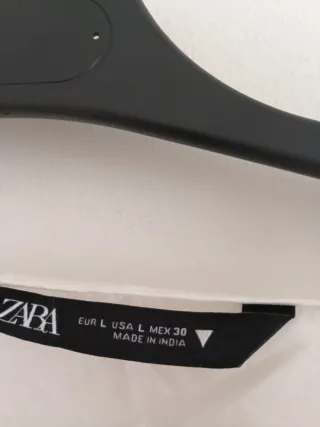 Blusa Zara Blanca Brocada