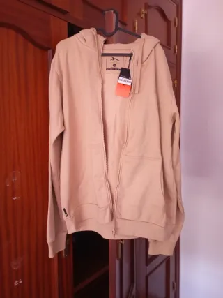 Sudadera beige con cremallera Talla XL