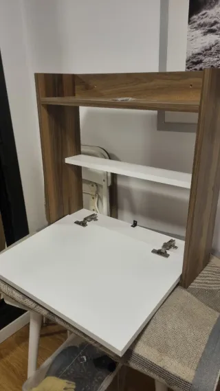 Escritorio Plegable Pared Madera Blanco