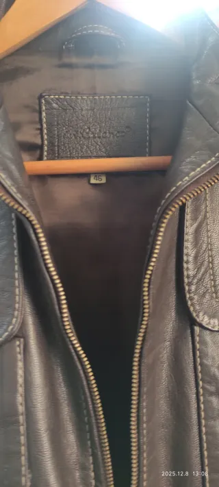 Cazadora cuero marrón chocolate