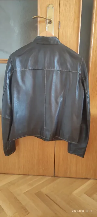 Cazadora cuero marrón chocolate