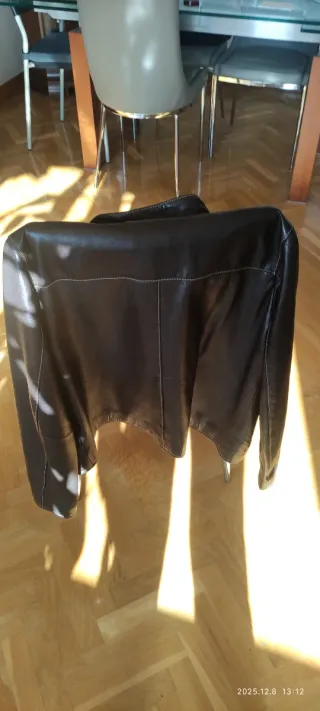 Cazadora cuero marrón chocolate