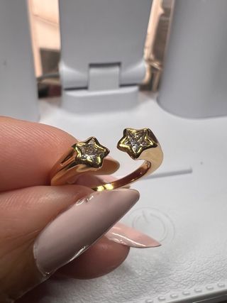 Anillo plata s925 2 Estrellas Talla 7