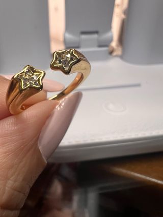 Anillo plata s925 2 Estrellas Talla 7
