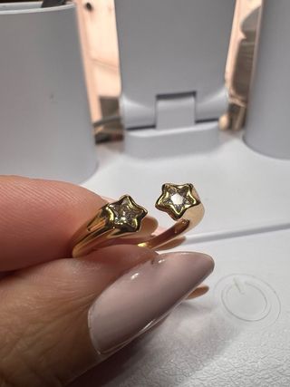 Anillo plata s925 2 Estrellas Talla 7