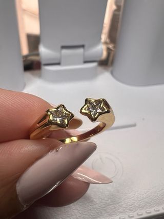 Anillo plata s925 2 Estrellas Talla 7
