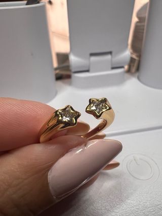 Anillo plata s925 2 Estrellas Talla 7