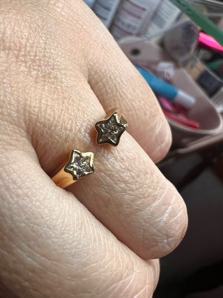 Anillo plata s925 2 Estrellas Talla 7