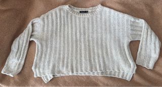 Jersey Bershka crop crudo