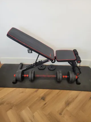 Banco de Pesas y Mancuernas Ajustable